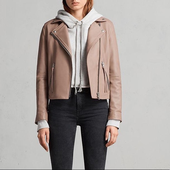 All Saints Jackets & Blazers - AllSaints Dalby jacket 100% leather blush pink